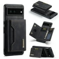 thumbnail image 1 of SaniMore Case for Google Pixel 7 Pro 6.7", Retro PU Leather Case Soft TPU Inner Detachable Magnetic Folding Card Pocket Flip Kickstand Anti-drop Shockproof Protectiive Case, Black, 1 of 11