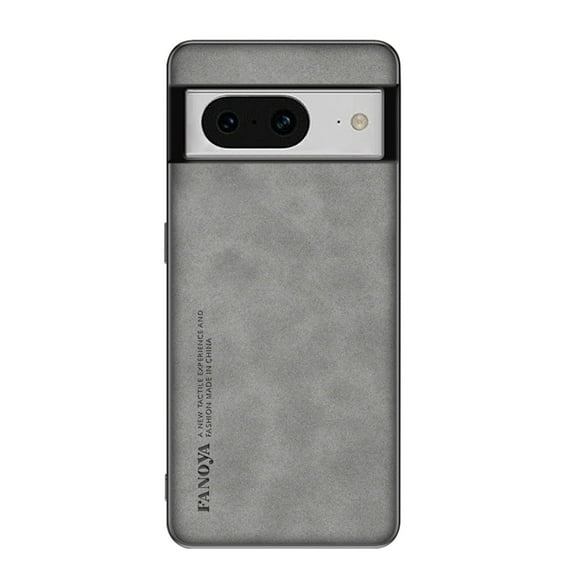 SaniMore Case for Google Pixel 8 (2023), Luxury PU Leather Lens Protection Metal Hidden Bracket Slim Lightweight Shockproof Anti-fall Bumper Drop Resistant Shell for Google Pixel 8 - Gray