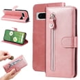 thumbnail image 1 of SaniMore Case for Google Pixel 8 6.3" 2023, Zipper Wallet Pocket Caed Slots Retro PU Leather Shockproof Drop-proof Flip Kickstand All-around Protective Shell For Google Pixel 8,Rosegold, 1 of 12