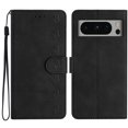 thumbnail image 1 of SaniMore Case for Google Pixel 8 Pro 6.7" 2023, [Card Slots + Cash Pocket] Removeable Wrist Strap PU Leather Embossed Butterfly Flip Kickstand Magnetic Clasp Full Body Protective Shell, Black, 1 of 9