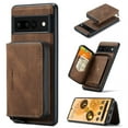 thumbnail image 1 of SaniMore Case for Google Pixel 8 Pro 6.7", PU Leather Case Detachable Magnetic Zipper Wallet Card Slots Kickstand Wireless Charging Anti-drop Shockproof 360°Protection Cover, Brown, 1 of 10