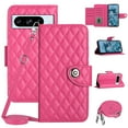 thumbnail image 1 of SaniMore Case for Google Pixel 8 Pro, PU Leather 3D Lattice Stylish for Girls Crossbody Lanyard Flip Kickstand Card Slots Cash Pocket Magnetic Clasp Full Body Protective Shockproof Wallet Shell, Rose, 1 of 9