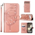 thumbnail image 1 of SaniMore Case for Google Pixel 8 Pro, PU Leather Luxury Embossed Butterfly Glitter Diamond [Wrist Strap & Card Slots & Flip Kickstand] Full-body Shockproof Wallet Cover For Google Pixel 8 Pro,Rosegold, 1 of 7