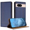 thumbnail image 1 of SaniMore Case for Google Pixel 8A, Wear-resistant PU Leather Retro Durable TPU Shell Flip Folio Stand, Full Body Protection Magnetic Clasp Business Shell, Blue, 1 of 7