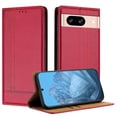 thumbnail image 1 of SaniMore Case for Google Pixel 8A, Wear-resistant PU Leather Retro Durable TPU Shell Flip Folio Stand, Full Body Protection Magnetic Clasp Business Shell, Red, 1 of 7