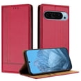 thumbnail image 1 of SaniMore Case for Google Pixel 9, Wear-resistant PU Leather Retro Durable TPU Shell Flip Folio Stand, Full Body Protection Magnetic Clasp Business Shell, Red, 1 of 7