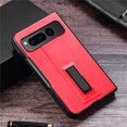 thumbnail image 1 of SaniMore Case for Google Pixel Fold 7.6" 2023 Release, PU Leather Skin [Wear-resistant & Anti-scratch] Invisible Metal Bracket Slim Lightweight Case for Women Men, Red, 1 of 9