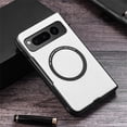 thumbnail image 1 of SaniMore Case for Google Pixel Fold 7.6" 2023 Release, Wear-resistant PU Leather Rugged PC Backplane Wireless Charging Slim Lightweight Anti-drop Shockproof Magnetic Case For Google Pixel Fold, White, 1 of 7
