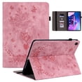 thumbnail image 1 of SaniMore Case for Lenovo Tab M10 10.1 inch 3rd Generation TB-328F, Anti-slip Grooves Kickstand [Pencil Holder Card Slots] Embossed Rose PU Leather Shockproof Wallet Shell, Pink, 1 of 8