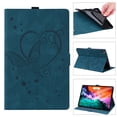thumbnail image 1 of SaniMore Case for Lenovo Tab M10 10.1 inch 3rd Generation TB-328F, PU Leather Embossed Butterfly Shockproof TPU Back Card/Pen Holder Anti-slip Stand Full Protective Fashion Wallet Cover, Blue, 1 of 9