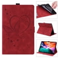 thumbnail image 1 of SaniMore Case for Lenovo Tab M10 10.1 inch 3rd Generation TB-328F, PU Leather Embossed Butterfly Shockproof TPU Back Card/Pen Holder Anti-slip Stand Full Protective Fashion Wallet Cover, Red, 1 of 9