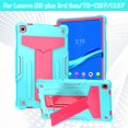 thumbnail image 1 of SaniMore Case for Lenovo Tab M10 Plus 3rd Gen 10.6 inch 2022 TB-125F/128F, Shockproof Silicone Backplane Rugged PCRotating Stand Pen Holder Anti-drop Heavy Duty Protective Cover, Mint+Rose, 1 of 5