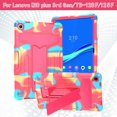 thumbnail image 1 of SaniMore Case for Lenovo Tab M10 Plus 3rd Gen 10.6 inch 2022 TB-125F/128F, Shockproof Silicone Backplane Rugged PCRotating Stand Pen Holder Anti-drop Heavy Duty Protective Cover, Colorful+Rose, 1 of 5