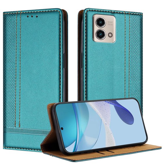 SaniMore Case for Motorola Moto G Stylus 5G 2023, Wear-resistant PU Leather Retro Durable TPU Shell Flip Folio Stand, Full Body Protection Magnetic Clasp Business Shell, Green