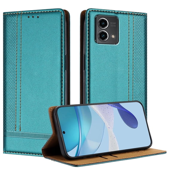 SaniMore Case for Motorola Moto G Stylus 5G 2024, Wear-resistant PU Leather Retro Durable TPU Shell Flip Folio Stand, Full Body Protection Magnetic Clasp Business Shell, Green