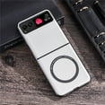 thumbnail image 1 of SaniMore Case for Motorola Razr 40 (6.9" 2023 Release), Wear-resistant PU Leather Rugged PC Backplane Wireless Charging Slim Lightweight Anti-drop Shockproof Magnetic Cover, White, 1 of 5