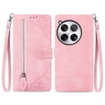 thumbnail image 1 of SaniMore Case for Oneplus 11R, PU Leather Zipper Wallet Detachable Lanyard Retro Embossed Flower Crad Slots Flip Kickstand Full Body Protective Drop-proof Case For Oneplus 11R, Pink, 1 of 7