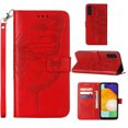 thumbnail image 1 of SaniMore Case for Samsung Galaxy A05S (6.7" 2023), PU Leather Skin with Luxury Embossed Butterfly [Wrist Strap & Card Slots & Flip Kickstand] Full-body Shockproof Business Wallet Cover, Red, 1 of 10