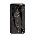 thumbnail image 1 of SaniMore Case for Samsung Galaxy A05S 6.7" 2023, Transparent Glass & TPU Bumpers 3-Layer Shock Absorbing Lightweight Marble Glass Full Body Protective Shell for Samsung A05S, Gold+Black, 1 of 10