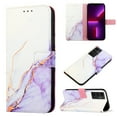 thumbnail image 1 of SaniMore Case for Samsung Galaxy A13 5G 6.5" 2021, PU Leather Case Luxury Marble Pattern Flip Kickstand Magnetic Clasp Cash Pocket Crossbody Lanyard Fashion Case for Girls Women, Purple/White, 1 of 7