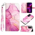 thumbnail image 1 of SaniMore Case for Samsung Galaxy A13 5G 6.5" 2021 Release, PU Leather Case Luxury Marble Wireless Charigng Hand Rope Fashion Folding Case for Girls Women for Samsung Galaxy A13 5G 2021, Pink/pPurple, 1 of 6