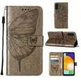 thumbnail image 1 of SaniMore Case for Samsung Galaxy A14 5G (6.6" 2023), PU Leather Full-body Protective Cover with Luxury Embossed Butterfly [Wrist Strap & Card Slots & Flip Kickstand] Shockproof Wallet Cover, ,Gray, 1 of 10