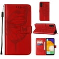 thumbnail image 1 of SaniMore Case for Samsung Galaxy A15 (2023), PU Leather Full-body Protective Cover with Luxury Embossed Butterfly [Wrist Strap & Card Slots & Flip Kickstand] Shockproof Wallet Cover, Red, 1 of 10