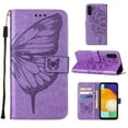 thumbnail image 1 of SaniMore Case for Samsung Galaxy A24 (2023), PU Leather Full-body Protective Cover with Luxury Embossed Butterfly [Wrist Strap & Card Slots & Flip Kickstand] Shockproof Wallet Cover, Lightpurple, 1 of 10