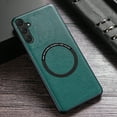 thumbnail image 1 of SaniMore Case for Samsung Galaxy A24 6.5" 2023 Release, Wear-resistant PU Leather Rugged PC Backplane Wireless Charging Slim Lightweight Anti-drop Shockproof Magnetic Case for Galaxy A24, Green, 1 of 10