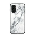 thumbnail image 1 of SaniMore Case for Samsung Galaxy A24 6.5" 2023, Transparent Glass & TPU Bumpers 3-Layer Shock Absorbing Lightweight Marble Glass Full Body Protective Shell for Samsung A24, White, 1 of 10