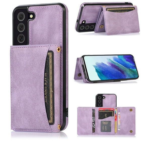SaniMore Case for Samsung Galaxy A25, [Flip Wallet with Card Slots] [Kickstand] [Shockproof & Anti-fall] Wear-resistant Retro PU Leather Rugged Cover For Samsung Galaxy A25, Purple