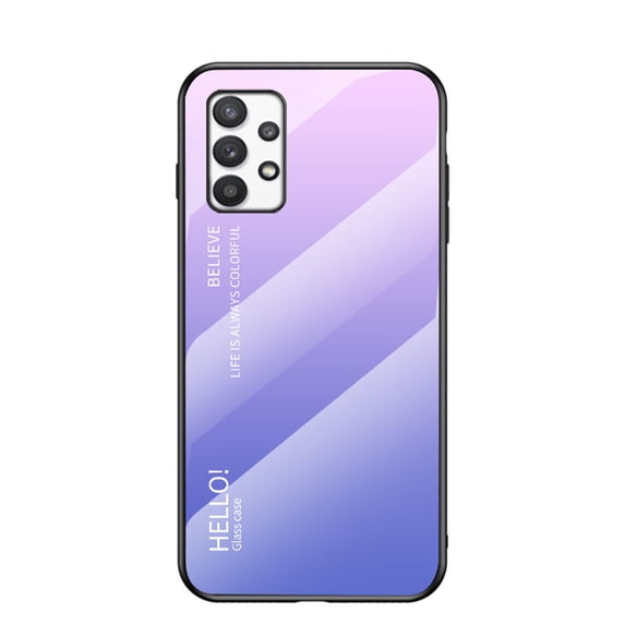 SaniMore Case for Samsung Galaxy A33 5G 6.4" 2022, Rugged PC Back & TPU Bumpers 3-Layer Shock Absorbing Ultra-Thin Gradient Glass Anti-Fall Shock Absorption Shell for Samsung A33 5G, Lightpurple