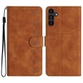 thumbnail image 1 of SaniMore Case for Samsung Galaxy A34 5G 6.6" 2023, [Card Slots + Cash Pocket] Removeable Wrist Strap PU Leather Embossed Butterfly Flip Kickstand Magnetic Clasp Full Body Protective Shell, Brown, 1 of 10