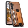 thumbnail image 1 of SaniMore Case for Samsung Galaxy A34 5G 6.6" 2023, Wristlet & Card Slot PU Leather Skin Wear-resistant Shockproof Anti-drop Metal Ring Business Shell For Samsung Galaxy A34 5G, Brown, 1 of 7