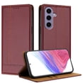thumbnail image 1 of SaniMore Case for Samsung Galaxy A35, Wear-resistant PU Leather Retro Durable TPU Shell Flip Folio Stand, Full Body Protection Magnetic Clasp Business Shell, Winered, 1 of 7