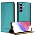 thumbnail image 1 of SaniMore Case for Samsung Galaxy A35, Wear-resistant PU Leather Retro Durable TPU Shell Flip Folio Stand, Full Body Protection Magnetic Clasp Business Shell, Green, 1 of 7
