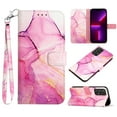 thumbnail image 1 of SaniMore Case for Samsung Galaxy A53 5G 6.5" 2022 Release, PU Leather Case Luxury Marble Wireless Charigng Hand Rope Fashion Folding Case for Girls Women for Samsung Galaxy A53 5G 2022, Pink/Purple, 1 of 6