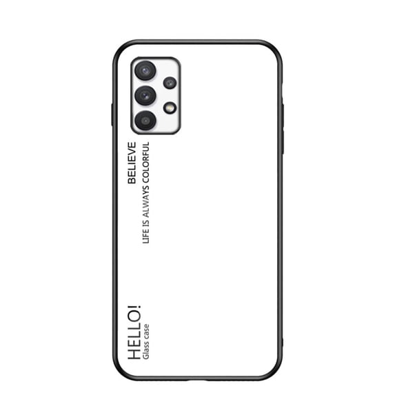 SaniMore Case for Samsung Galaxy A53 5G 6.5" 2022, Rugged PC Back & TPU Bumpers 3-Layer Shock Absorbing Ultra-Thin Gradient Glass Anti-Fall Shock Absorption Shell for Samsung A53 5G, White