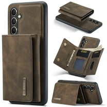 SaniMore Case for Samsung Galaxy A54 5G 6.4" 2023, PU Leather Case Soft TPU Inner Detachable Magnetic Folding Wallet Card Slots Kickstand Anti-drop Shockproof 360°Protection Cover, Coffee