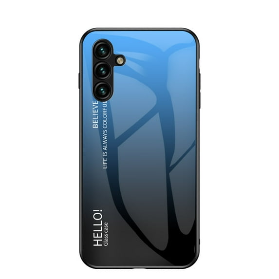 SaniMore Case for Samsung Galaxy A54 5G 6.4" 2023, Rugged PC Back & TPU Bumpers 3-Layer Shock Absorbing Ultra-Thin Gradient Glass Anti-Fall Shock Absorption Shell for Samsung A54 5G, Blue