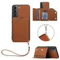 thumbnail image 1 of SaniMore Case for Samsung Galaxy A54 5G with Detachable Wrist Strap, [Flip Wallet & Card Slots & Flip Kickstand] PU Leather Wear-resistant Shockproof Anti-fall Luxury Cover, Brown, 1 of 6