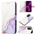 thumbnail image 1 of SaniMore Case for Samsung Galaxy A73 5G 6.7" 2022, PU Leather Case Luxury Marble Pattern Flip Kickstand Magnetic Clasp Cash Pocket Crossbody Lanyard Fashion Case for Girls Women, White/Purple, 1 of 7