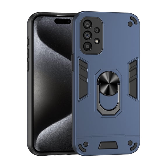 SaniMore Case for Samsung Galaxy A73 5G, Magnetic Car Mount 4ft Drop Tested Military Grade Protective Shockproof Anti-fall Rugged Rotating Bracket Anti-slip Shell, Navyblue