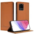 thumbnail image 1 of SaniMore Case for Samsung Galaxy S20 Ultra, Wear-resistant PU Leather Retro Durable TPU Shell Flip Folio Stand, Full Body Protection Magnetic Clasp Business Shell, Brown, 1 of 7