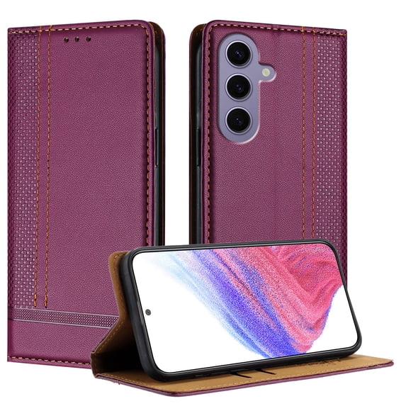 SaniMore Case for Samsung Galaxy S20, Wear-resistant PU Leather Retro Durable TPU Shell Flip Folio Stand, Full Body Protection Magnetic Clasp Business Shell, Purple