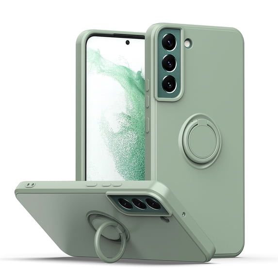 SaniMore Case for Samsung Galaxy S21 FE 6.4" 2022, Shockproof TPU Backplane & Hidden 360° Rotating Kickstand Magnetic Car Mount Shock Absorption Anti-slip Anti-fall Full-protective Shell, Mint