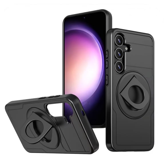 SaniMore Case for Samsung Galaxy S21, Kickstand Holder, Magnetic Car Mount, Function Slim Fit Protection Shockproof Anti-fall Magnetic Heavy Duty Protective Cover for Galaxy S21, Black