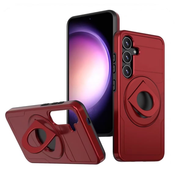 SaniMore Case for Samsung Galaxy S21 Plus, Kickstand Holder, Magnetic Car Mount, Function Slim Fit Protection Shockproof Anti-fall Magnetic Heavy Duty Protective Cover for Galaxy S21 Plus, Red
