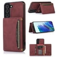 thumbnail image 1 of SaniMore Case for Samsung Galaxy S22 6.1" 2022, [Flip Wallet with Card Slots] [Kickstand] [Shockproof & Anti-fall] Wear-resistant Retro PU Leather Rugged Cover For Samsung Galaxy S22, Winered, 1 of 6