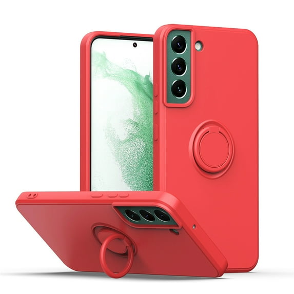 SaniMore Case for Samsung Galaxy S22 Plus 6.6" 2022, Shockproof TPU Backplane & Hidden 360° Rotating Kickstand Magnetic Car Mount Shock Absorption Anti-slip Anti-fall Full-protective Shell, Red